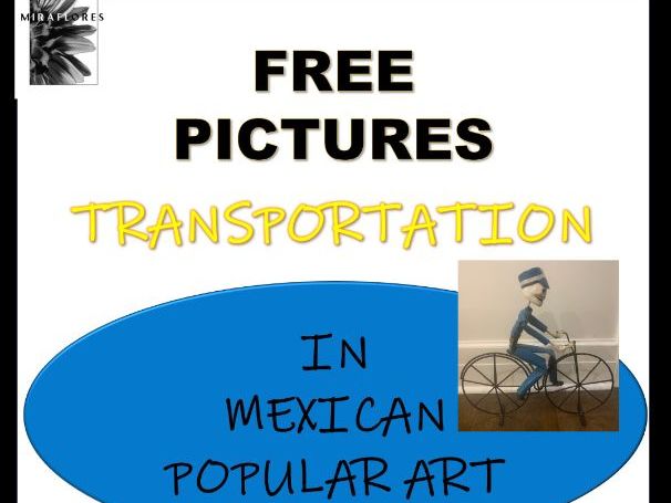 Free Spanish Means of Transportation Vocabulary with Mexican Popular Art Images