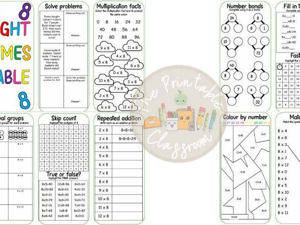 x8 maths leaflet/booklet activity booklet