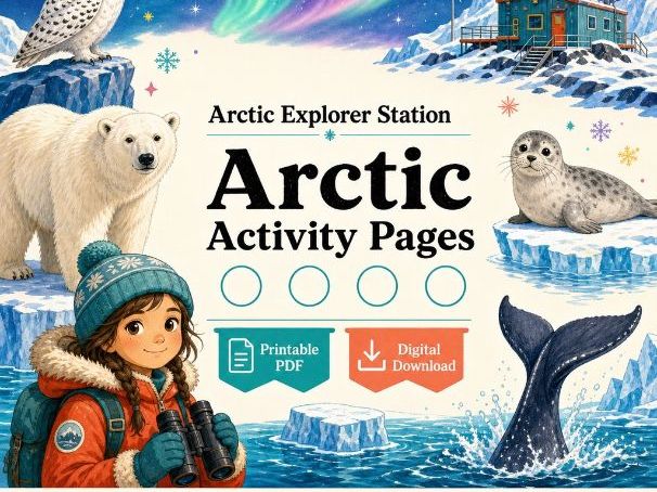 Arctic Explorer Station | Arctic Activity Pages | Printable PDF | Digital Download