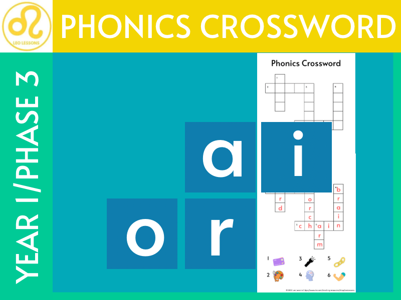 Phonics crossword ai ar or Teaching Resources