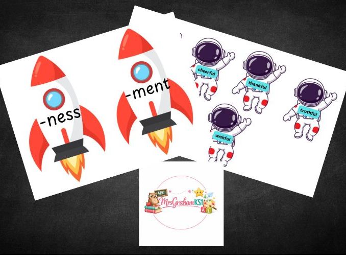 Year 2 Suffix Game - Space Theme