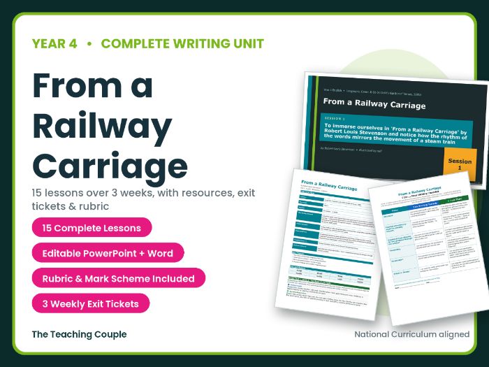 From a Railway Carriage | Year 4 English Unit | 15 Complete Lessons + Resources + Mark Scheme