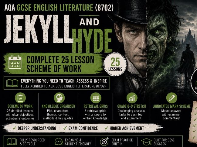 AQA GCSE English Literature (8702) | Jekyll and Hyde | Complete 25 Lesson Scheme of Work