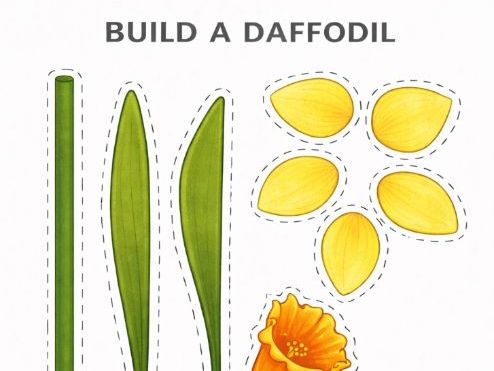 Cut and Paste a Daffodil - Fine Motor Skills - Spring Flowers