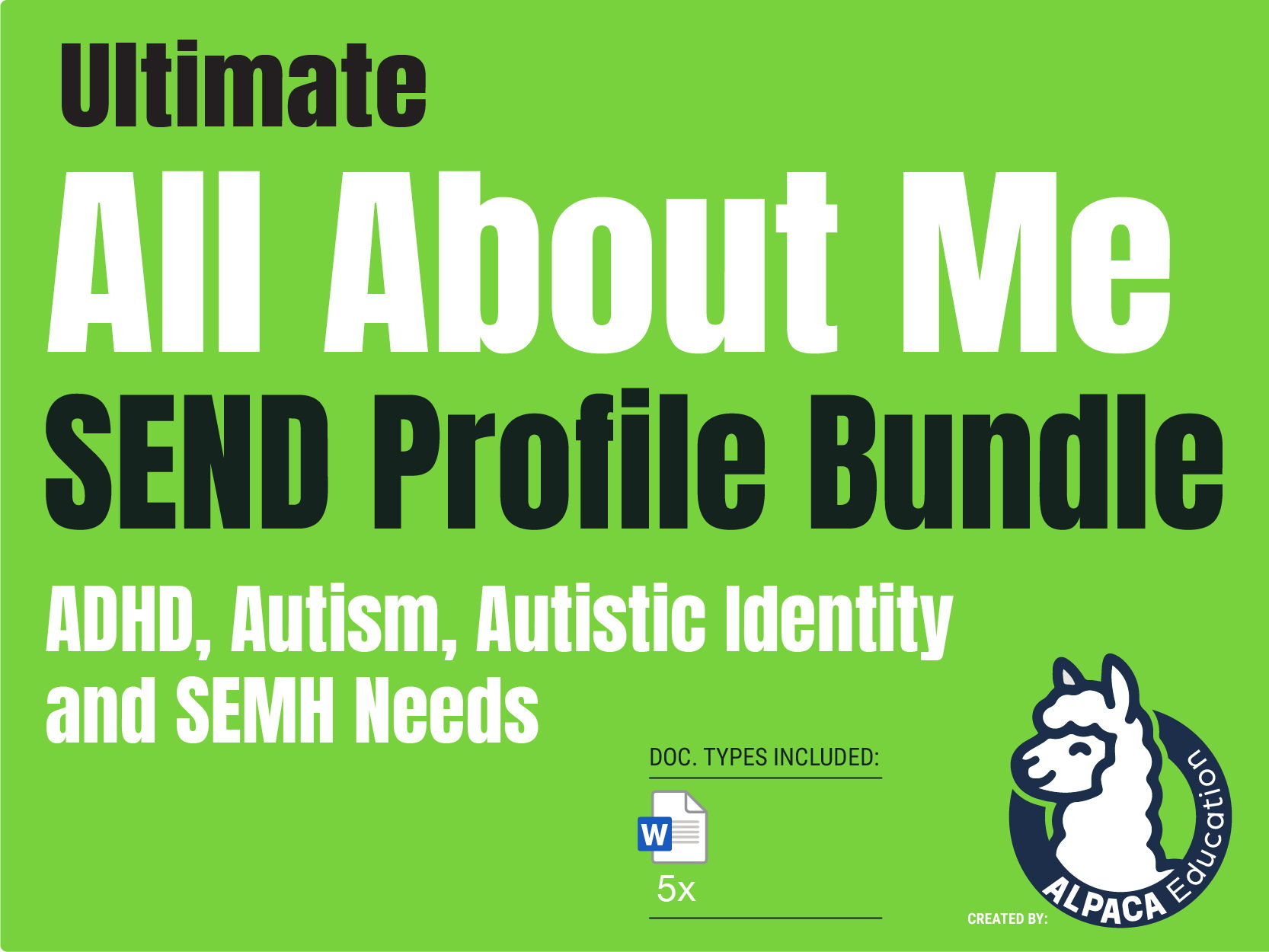 All About Me SEND Profiles Bundle – ADHD, Autism, Autistic Identity & SEMH Needs