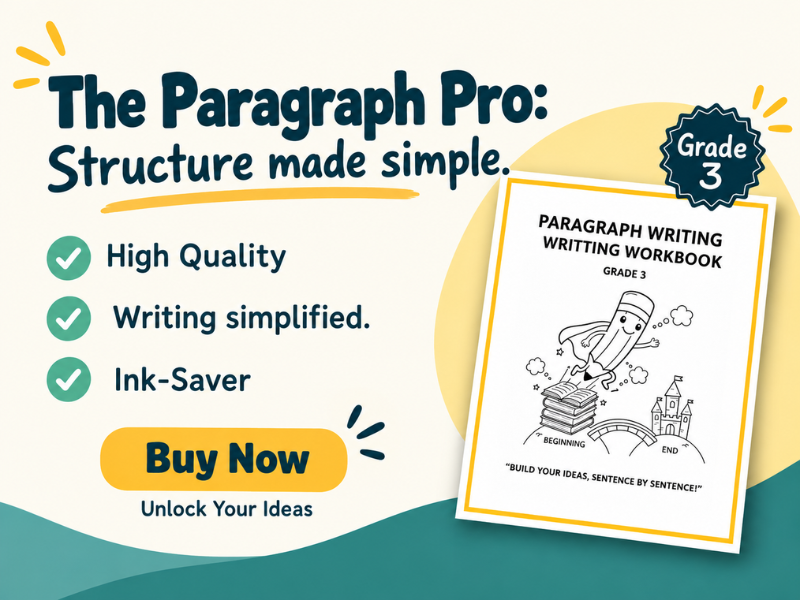 Year 3 Paragraph Writing Worksheets: No-Prep Topic Sentences & Structure Workbook