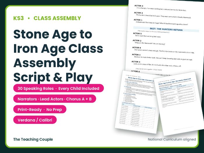 Stone Age to Iron Age Class Assembly Script & Play | Years 7–10 | No Prep Drama