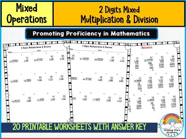 2-Digit Mixed Multiplication and Division Worksheets | Build Math Fluency and Problem-Solving Skills