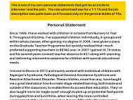 Teaching Assistant Application Model Personal Statement