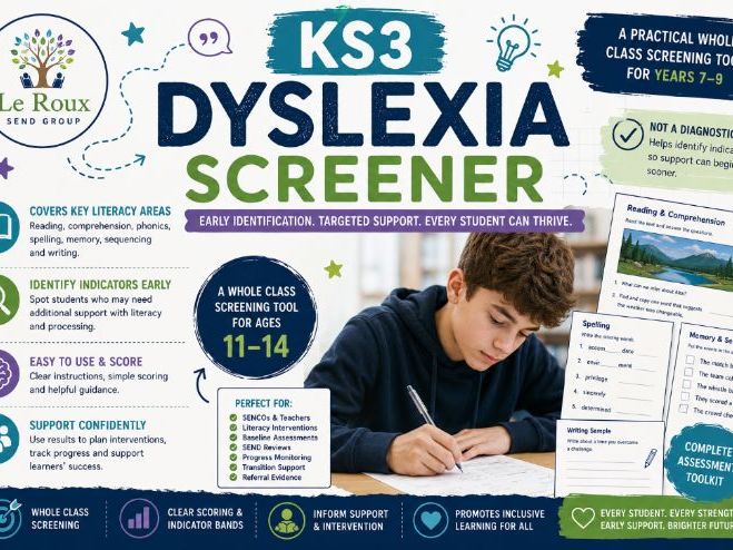 KS3 Dyslexia Screener | SEND Assessment Toolkit