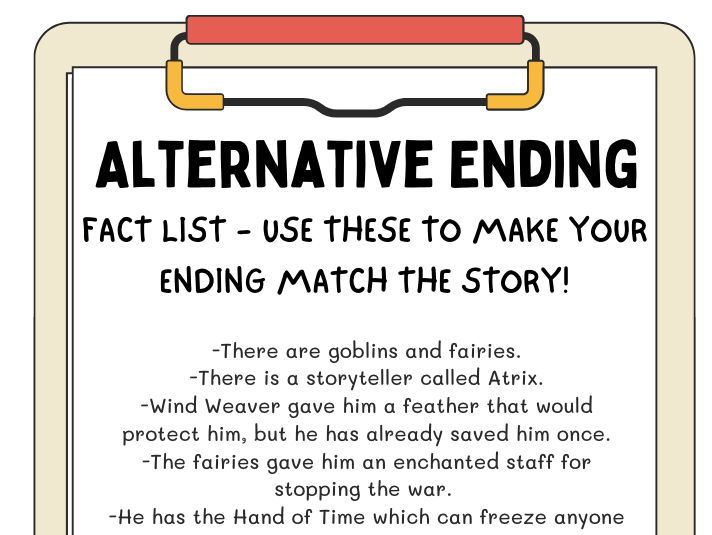 Artur and the Golden Rope - Alternative Ending Activity