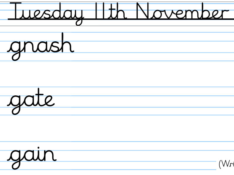 Year 3 Cursive Handwriting Practice | Autumn 2 | 7 Weeks | 28 Sessions