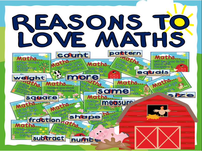 Reasons to Love Maths Display - Farm theme