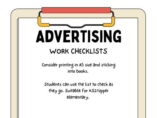 Non-Fiction Writing: Advertising Checklist
