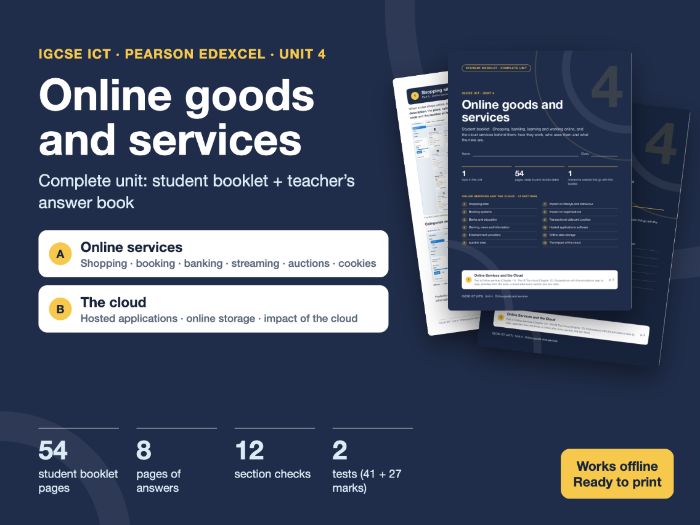 IGCSE ICT Edexcel Unit 4 Online Goods and Services: Student + Teacher Books