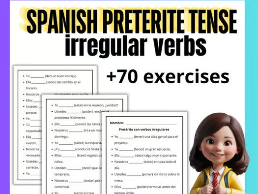 Spanish Preterite Tense Worksheets – Irregular Verb Practice for All Ages