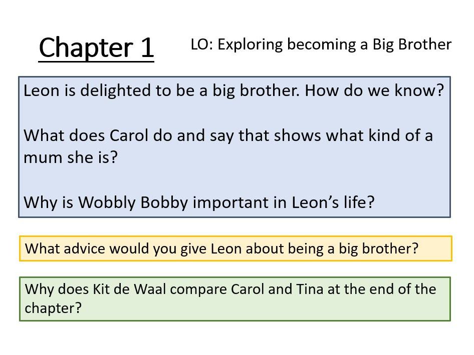 My Name is Leon Chapter Comprehension Pages