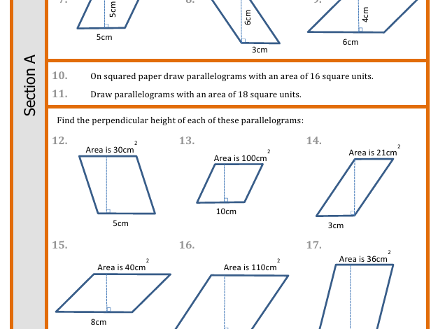 Area of Parallelograms