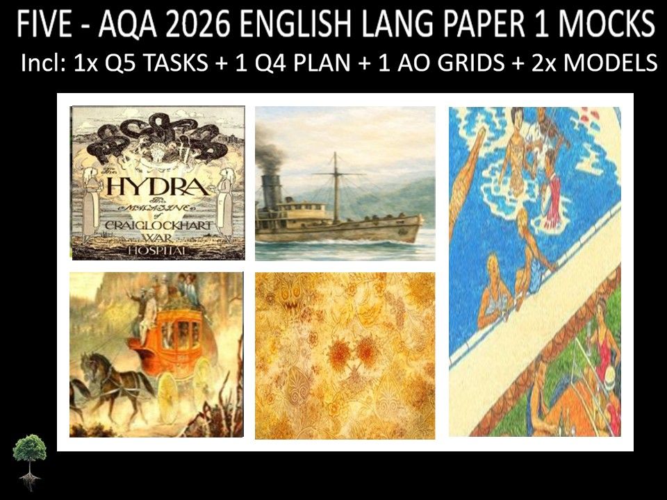 FIVE - AQA PAPER 1 | 2026 FULL MOCKS | Q5 TASKS | Q4 PLAN |AO GRIDS | MODELS