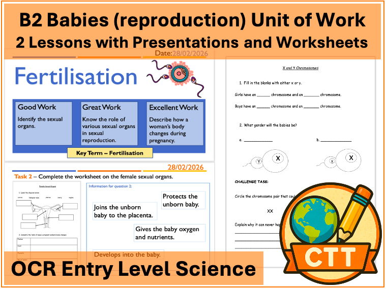 OCR Entry Level Science - B2 Babies (reproduction) - 2 Lessons