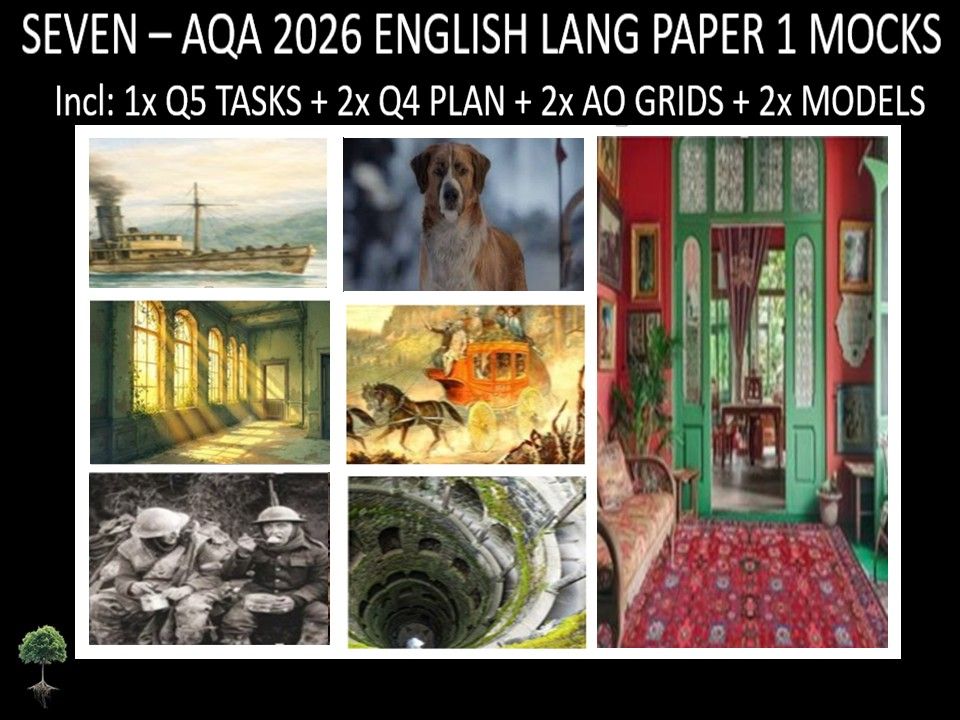 SEVEN - AQA PAPER 1 | 2026 FULL MOCKS | Q5 TASKS | Q4 PLAN | AO GRIDS | MODELS