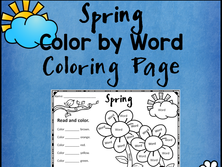 Spring Flowers Color the Word Activity Sheet *Editable* | Teaching