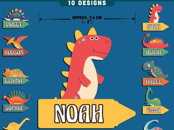 Dinosaur Name Tags, Editable Locker & Cubby Labels, Personalized Classroom Labels
