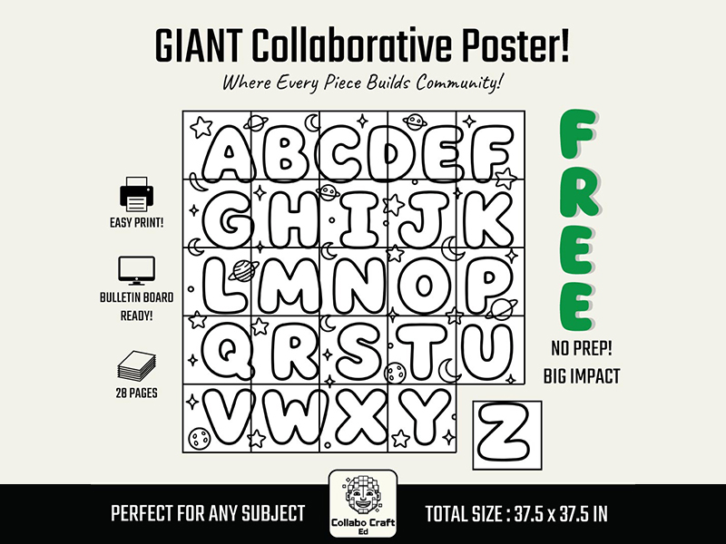 FREE Alphabet Giant Collaborative Poster