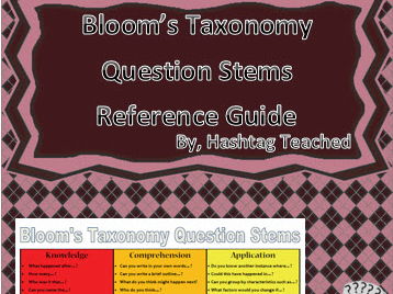 Bloom's Taxonomy Question Stems Reference Guide