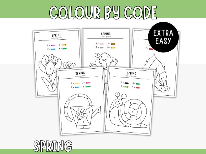 Colour by Code (extra easy) - Spring