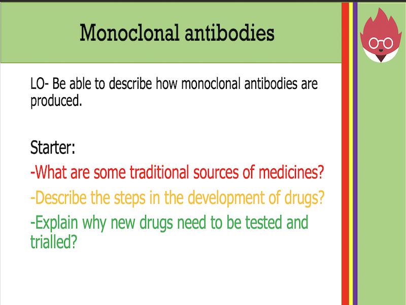 AQA GCSE Biology Monoclonal antibodies Teaching Resources