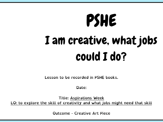 Jobs that involve creativity - Aspirations Week KS2