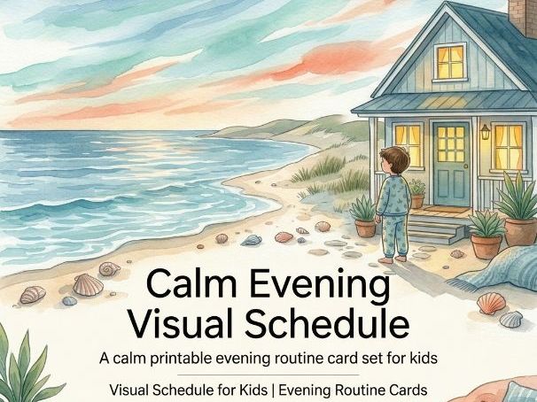 Calm Evening Visual Schedule