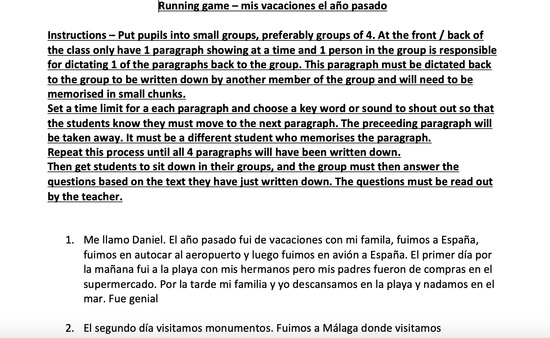 Viva 2 Module 1 Mis Vacaciones Complete Chapter | Teaching Resources