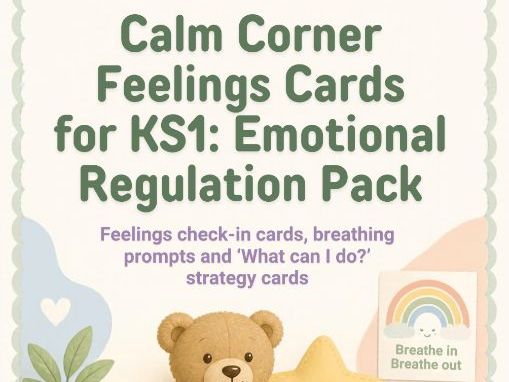 Calm Corner Feelings Cards KS1 Regulation
