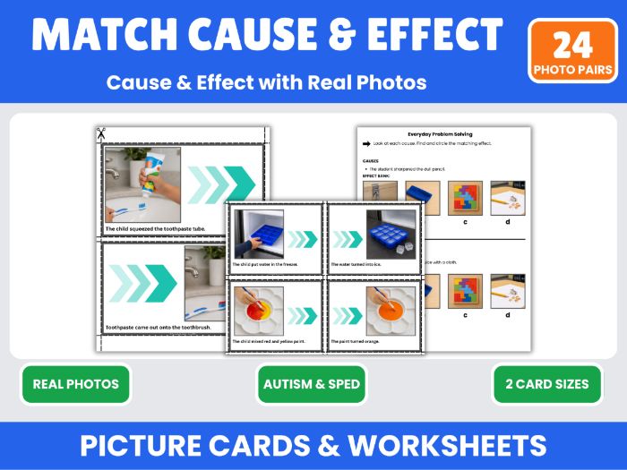 Match Cause and Effect Cards & Worksheets