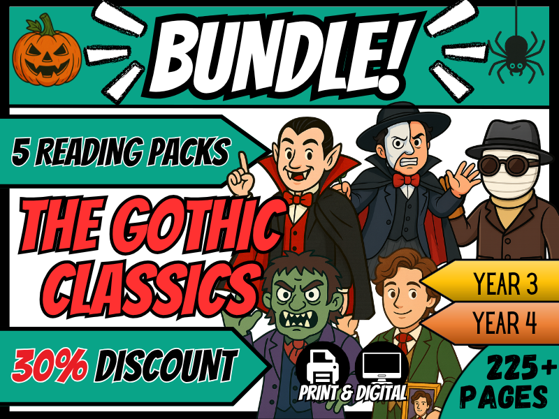 The Gothic Classics Bundle | Halloween | Reading Comprehension | Year 3/4