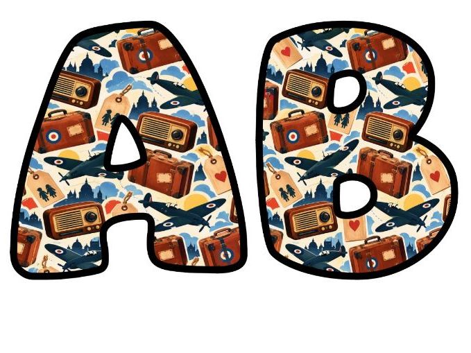 World War Two Evacuation Bubble Letters | History Topic Bulletin Board Letters