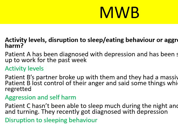 2025 spec AQA Psychology Depression characteristics
