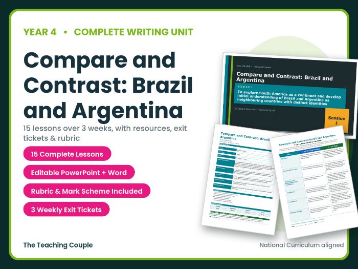 Brazil: Land, Culture, and the Amazon | Year 4 English Unit | 15 Complete Lessons + Resources