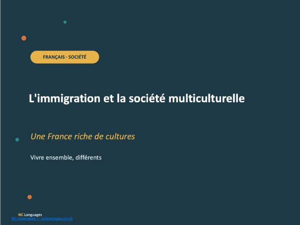 FRENCH: Immigration et société multiculturelle (Cultural lesson)