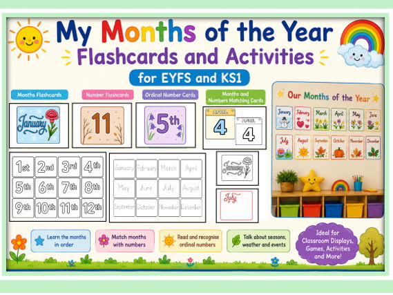 My Months of the Year Flashcards and Activities