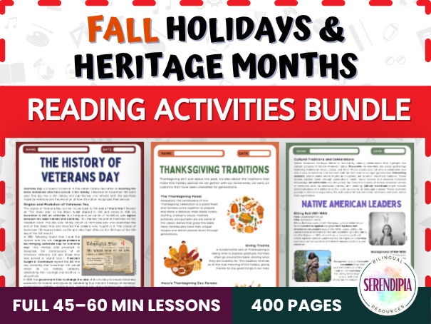 Fall Holidays Observances (United States) Reading Passages and Comprehension Activities 6th 7th 8th 9th Grades