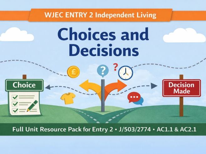 WJEC 6123/E2 Entry 2 Choices and Decisions, Full Teaching Pack