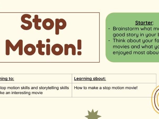 Stop motion and film review lesson