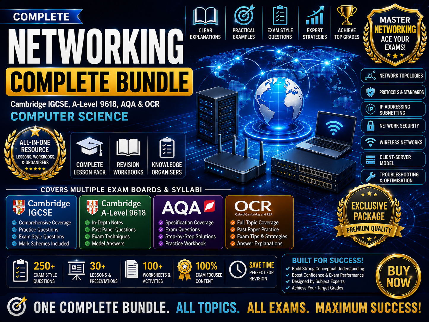 Networking Complete Bundle | Cambridge IGCSE, A-Level 9618, AQA & OCR Computer Science