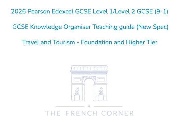 2026 Edexcel GCSE French KO + Writing Mat – Travel and Tourism (French only)