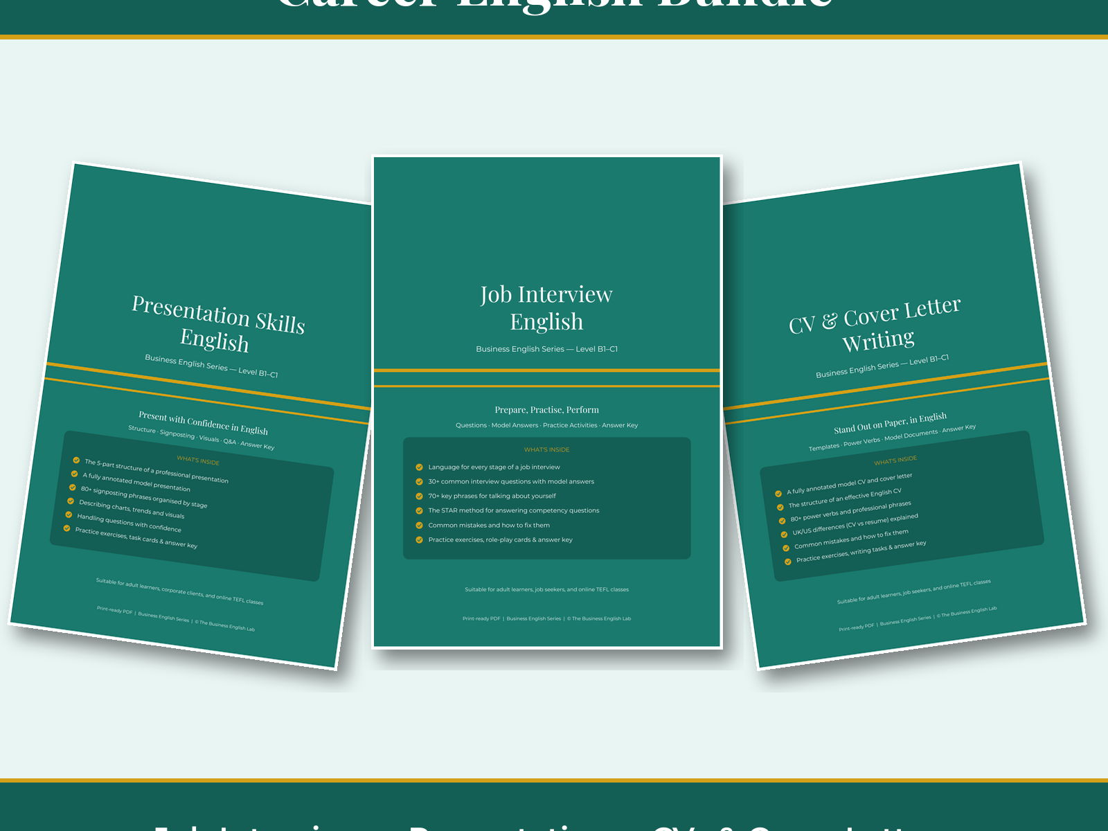 Career English Bundle | Interviews CVs +