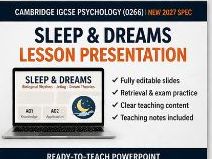 Cambridge IGCSE Psychology (0266) Sleep & Dreams Lesson PPT | Exam-Focused | NEW 2027