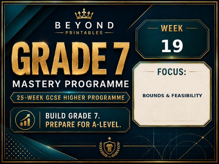 Grade 7 GCSE Higher Maths Week 19: Bounds & Feasibility | Mastery Retrieval Practice Pack